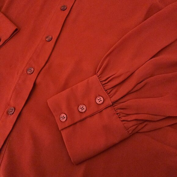 New York & Company Red Button Down Blouse L NWT - Picture 3 of 7